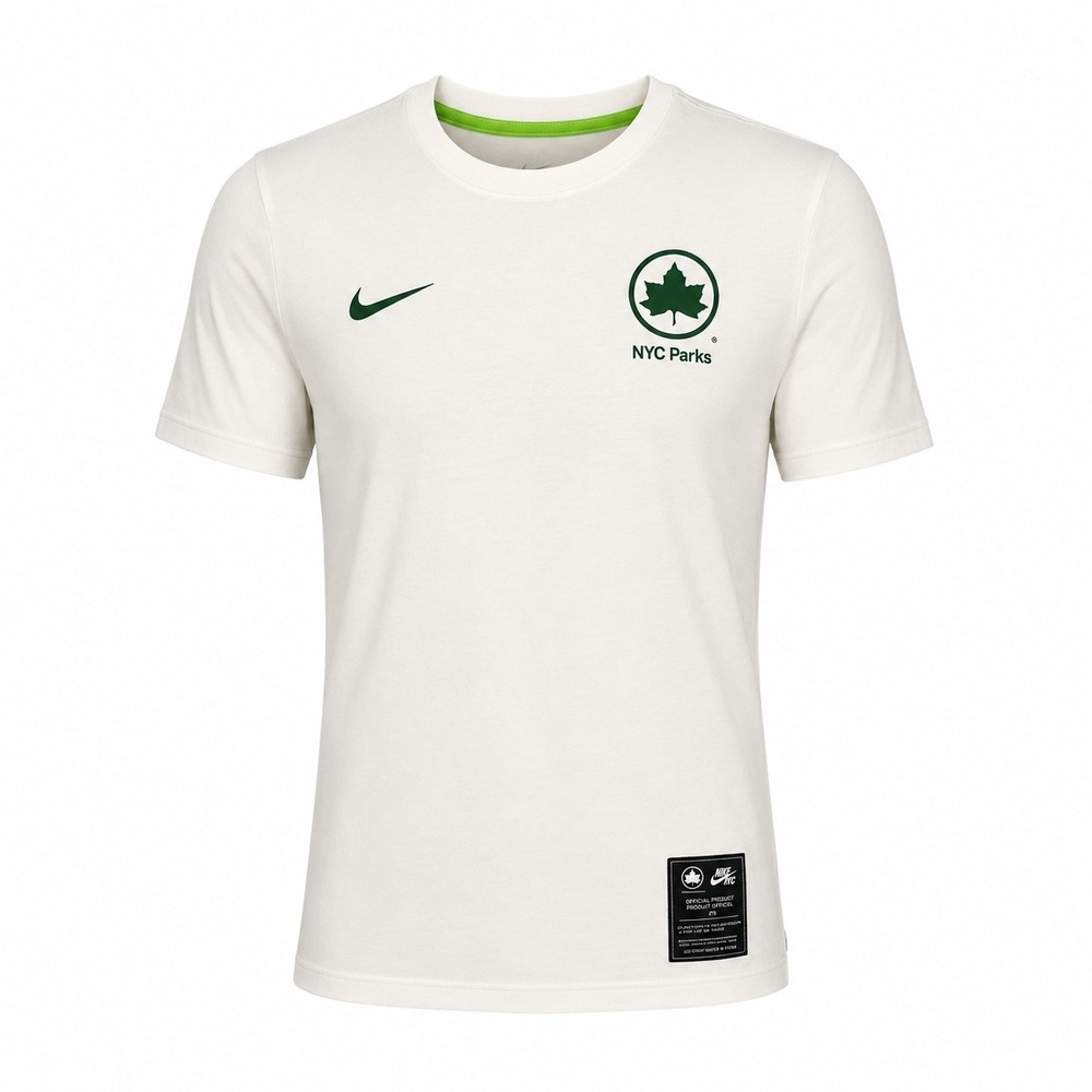Nike NYC Parks Department T-Shirt Mens Small Cream Green Just Do It Graphic Tee